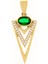 Üçgen Yeşil Taşlı 14 Ayar Kolye Ucu 1