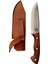 Ceviz Saplı El Yapımı Pençeli Kahverengi Deri Kılıflı Paslanmaz Çelik Kamp ve Av Bıçağı 2