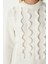 Wave Dalgalı Ekru Triko Kazak AQ763 5