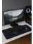 Sonictouch Mavi Siyah Petek Desenli Kaymaz Gaming Oyuncu Masaüstü Dikişsiz Klavye Mouse Pad 32X70CM 2