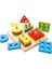 4'lü Kare Geometrik Şekiller Bul Tak Eğitici Oyun Oyuncak Çok Pimli Montessori Puzzle 1