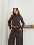 Balıkçı Yaka Örme Takım Kahve ST265865 3