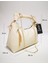 Zincir ve Düğüm Detaylı Deri Çanta-Krem 2