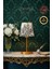 Vintage Mini Toile De Jouy Abajur Fransız Desen Gold Metal Kablolu Ayak Siyah Başlık Masa Lambası 4
