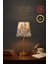 Vintage Mini Toile De Jouy Abajur Fransız Desen Gold Metal Kablolu Ayak Siyah Başlık Masa Lambası 7