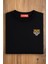Yüksek Kaliteli Standart Fit Normal Kesim 3 Iplik Bisiklet Yaka Pamuklu Knz Siyah Sweatshirt 4