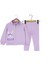 Kapüşonlu Cute Tavşan Nakışlı Taytlı Üçlü Alt Üst Takım - MDL2121-LILA-18 Ay Lila 1