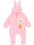 Welsoft Tavşan Havuç Nakışlı Patikli Tulum - Açık Pembe - 6 - 9 Ay - HYT1227-AÇIK Pembe-6 - 9 Ay Açık Pembe 1