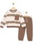 Cepli Desenli Iki Iplik Alt Üst Takım - BBW25654-KAHVERENGI-3 Yaş Kahverengi 1