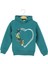 Kelebek Kalp Baskılı Kapüşonlu Üç Iplik Sweatshırt - Petrol Yeşili - 1 Yaş - STP19453-PETROL Yeşili-1 Yaş Petrol Yeşili 1