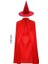 Wizard Yetişkin Boy 120 cm Kırmızı Yakalı Pelerin ve Kırmızı Cadı Şapkası 1