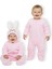 Welsoft Tavşan Kapüşonlu Patikli Tulum - Pembe - 9 - 12 Ay - HYT1276-PEMBE-9 - 12 Ay Pembe 1