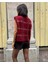 Kadın Bordo Ekose Oversize Triko Yelek 8