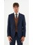 Özel Tasarım Blazer Slım Fit Lacivert, kiremit renk yelekli, Erkek Çizgili Takım Elbise 1