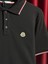 Mncl Logo Detaylı Siyah Erkek Polo Yaka T-Shirt - Rahat Kesim 4