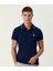 Mncl Logo Detaylı Lacivert Erkek Polo Yaka T-Shirt - Lüks Kalite Üretim 1