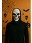 Cadılar Bayramı Halloween Siyah Kapüşonlu 120 cm Pelerin + Kafatası Maske Kostüm Seti 3
