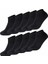 Kadın 6 Çift Siyah Patik Çorap-Düz Siyah 4