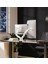 Nb F160 Beyaz Gazlı Yaylı Çift Monitör Kol Standı | 17”-27” Ekran Uyumlu | 360° Dönebilir | 4