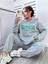 Kadın Gri Happiness Alt Üst Eşofman Takımı Oversize Kapüşonlu 1