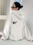 Cherish Time Sweatshirt - Beyaz Baskılı Oversize Şardonlu Kapüşonlu 1