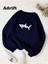 Shark Renkli Oversize Bisiklet Yaka Pamuklu Sweatshirt 1