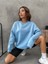 Unisex Kahve Brooklyn Sırt Baskı Oversize Bisiklet Yaka Sweatshirt 3