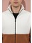 Trend, Unisex, Tarçın-Beyaz, Renk Bloklu, Fermuarlı, Dik Yaka, Sherpa, Polar, Ceket 3