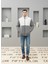 Trend, Unisex, Gri-Beyaz, Renk Bloklu, Fermuarlı, Dik Yaka, Sherpa, Polar, Ceket 2