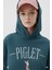 Piglet Baskılı Petrol Mavisi Kapüşonlu Kanguru Cepli Bol Kesim Sweatshirt 1