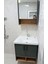 Legna 65 cm Banyo Dolabı Takımı – Antrasit & Ahşap – Tamamı Mdf – Seramik Lavabolu – Alt ve Üst Dolaplı 8