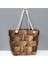 shop Ahşap Örme Desenli Plaj Çantası-Sarı 3