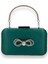 Yeşil Renk Saten Gümüş Kasalı Saplı Kulplu Gümüş Taşlı Abiye Gece Çantası Düğün Nişan Clutch 1