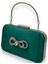 Yeşil Renk Saten Gümüş Kasalı Saplı Kulplu Gümüş Taşlı Abiye Gece Çantası Düğün Nişan Clutch 2