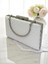 Beyaz Lüks Rugan Metal Saplı Kapitone Desenli Kadın Abye Çanta Düğün Nişan Mezuniyet 3