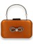 Turuncu Renk Saten Gümüş Kasalı Saplı Kulplu Gümüş Taşlı Abiye Gece Çantası Düğün Nişan Clutch 1