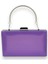 Mor Renk Cilt Deri Mat Deri Metal Saplı Abiye Çanta Gece Çantası Düğün Nişan Kına 1