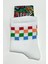 shop Renkli Küp Desenli Kolej Çorap 8X28-BEYAZ 1