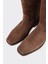 Kahve Deri Kadın Düz Çizme 4