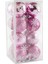 shop 16 Adet Lüks Pembe Renkli Cici Top Yılbaşı Ağaç Süsü-Pembe 1