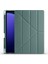 Samsung Galaxy Tab S10 Plus ile Uyumlu Kılıf Tri Folding Silikon Kalem Bölmeli Katlanabilir Standlı Pu Deri Yumuşak Kapak, Tablet Kılıfı [kalem Alanı, Akıllı Kapak, Uyku Modlu] - Koyu Yeşil 1