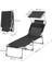 GCB192B01 Şezlong, Baş Destekli Rahatlama Şezlongu, Sırtlık ve Güneş Şemsiyesi, Eğilebilir, Hafif, Katlanabilir, 53 x 193 x 29,5 Cm, Taşıma Kapasitesi 150 Kg, Bahçe, Siyah 2
