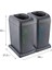 2'li Set Soft Tekerlekli Cam-Kağıt Geri Dönüşüm Kutusu 40 Lt - Antrasit, Çok Amaçlı Geri Dönüşüm Kutusu 2
