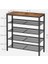 Ayakkabı Rafı 5 Katlı Ayakkabı Dolabı Açık Ayakkabı Rafı Ayakkabı Rafı 75 x 28 x 93 cm Çantalar Için Büyük Yüzey Giriş Koridoru Metal Endüstriyel Tasarım Vintage Kahverengi Siyah LBS038B01 3