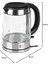 Hobbs 21600-57 Glass Su Isıtıcı, Cam, 1,7 L, 2200 W, LED Aydınlatma, 1 Fincan Seçeneği, Paslanmaz Çelik, Çıkarılabilir Kireç Filtresi, Kapasite Işaretli Su Seviye Göstergesi, Gümüş 2