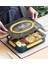 Bento 1000ML Lunchbox Tek Kat 4 Bölme Çelik Sefer Tası Yemek Kutusu (Lacivert-Sarı) 2
