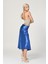 Big Dart Yüksek Bel Saten Etek - Mavi Mavi - 38 6