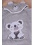 %100 Pamuk Yuvarlak Koala Çocuk Banyo&amp;plaj Panço Havlu Gri Tek Ebat 2