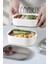Bento 1000ML Lunchbox Çift Katlı 3 Bölmeli Çelik Sefer Tası Yemek Kutusu (Lacivert) 5