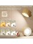 LED Aplikler, Pille Çalışan USB Bağlantı Noktalı Duvara Monte Lambalar 3 Renk Sıcaklığı ve 3 Parlaklık Seviyesi 360° Döndürülebilir Top, Okuma Başucu Için Kablosuz Işıklar 3